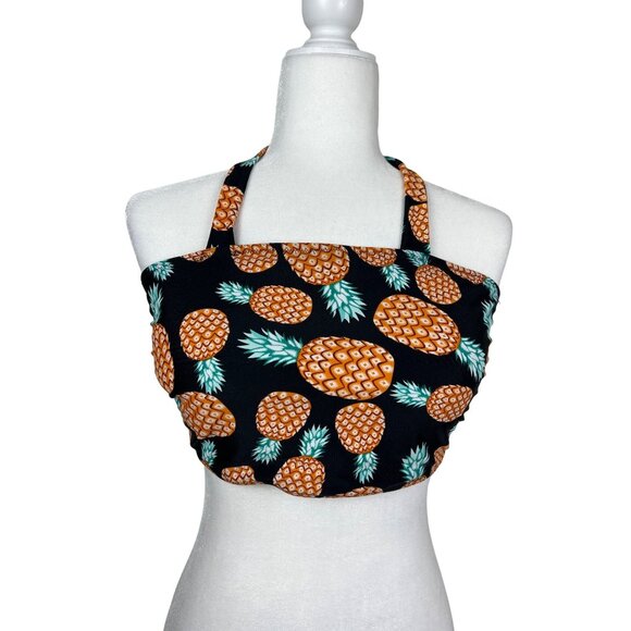Cup She Pineapple Print Swim Top Size Large - Picture 2 of 9